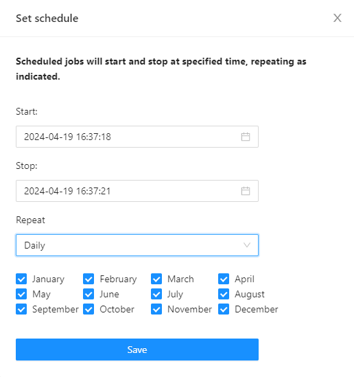 Repeat scheduler events by specific month(s)