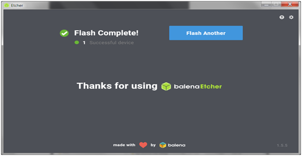 Etcher - Flash complete