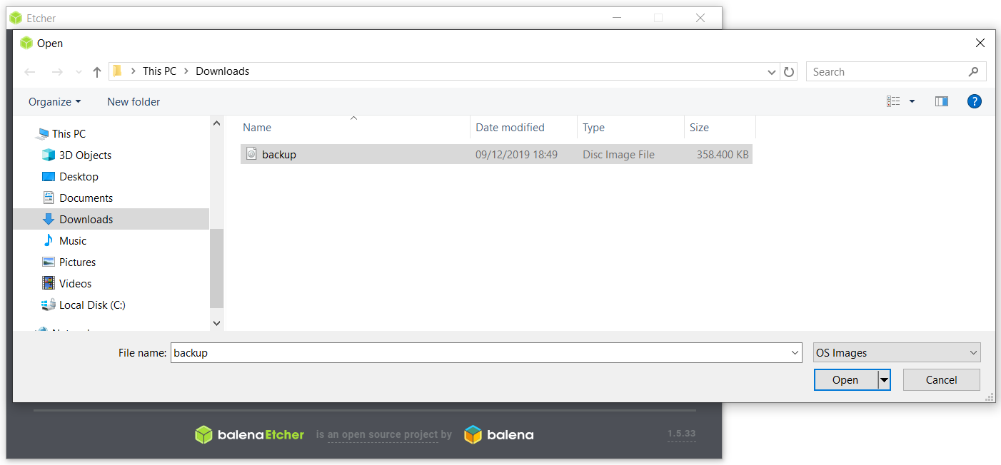 Etcher - Select image