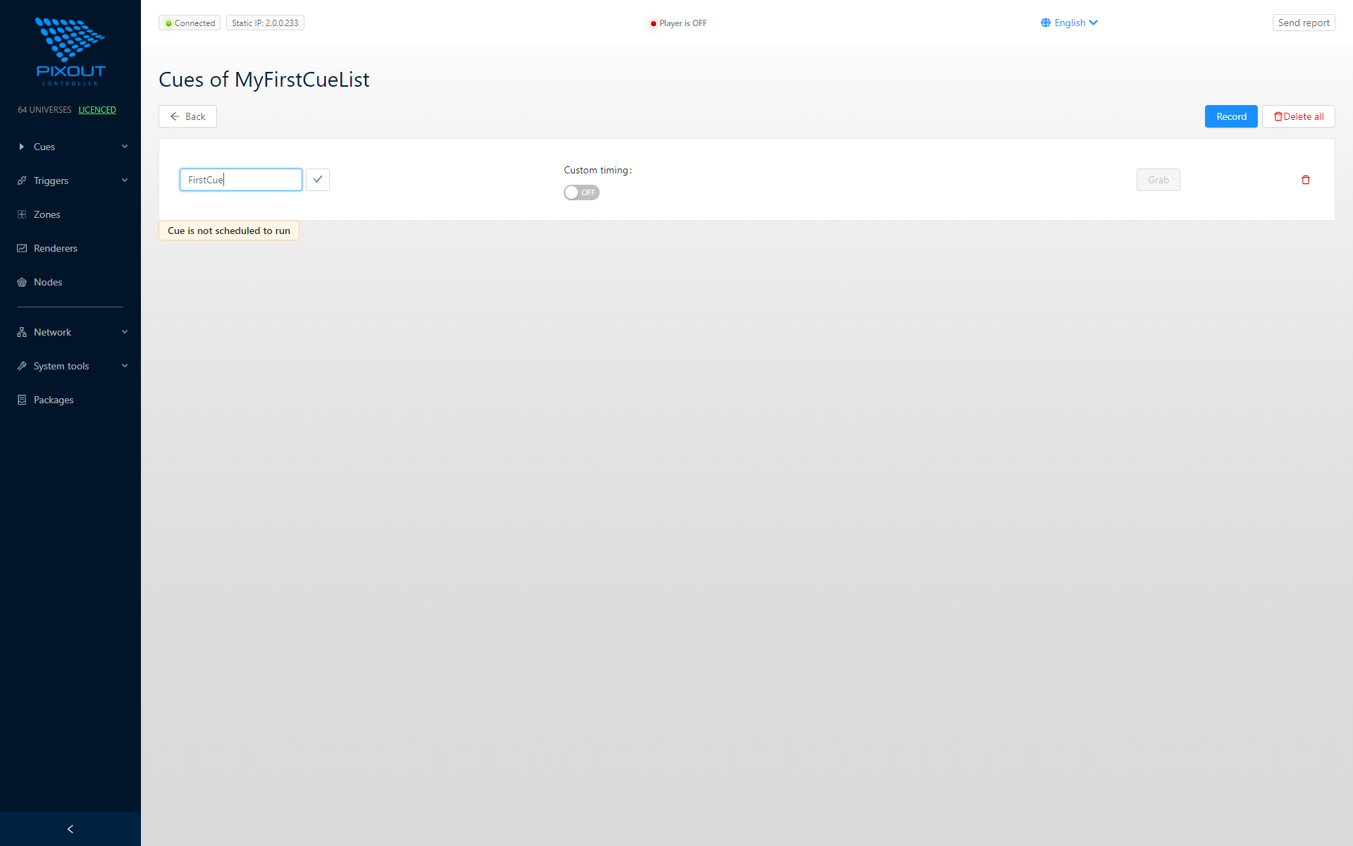 Grab button interface