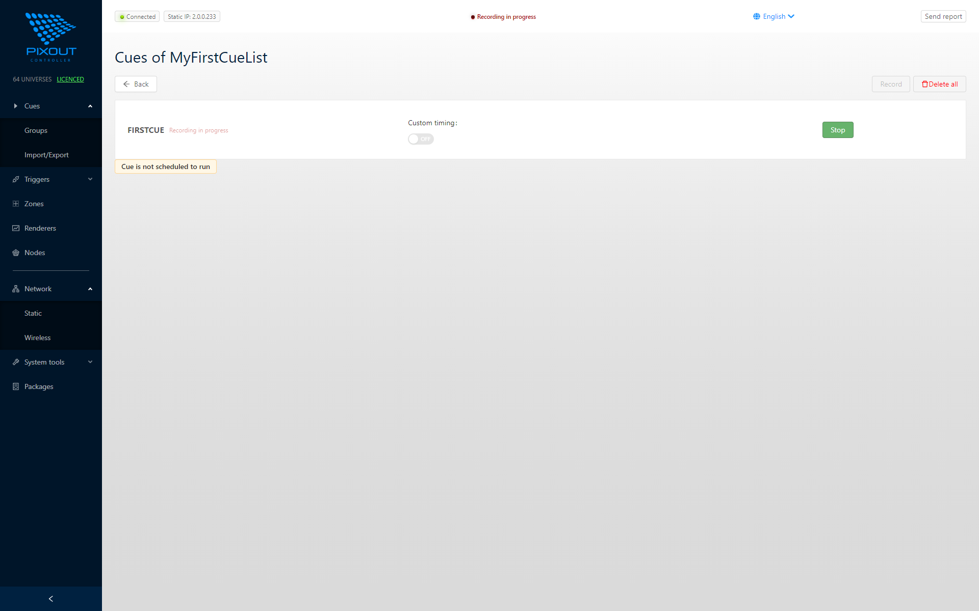 Recording in progress indicator