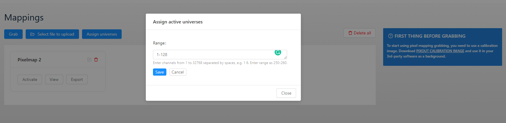 Universe configuration