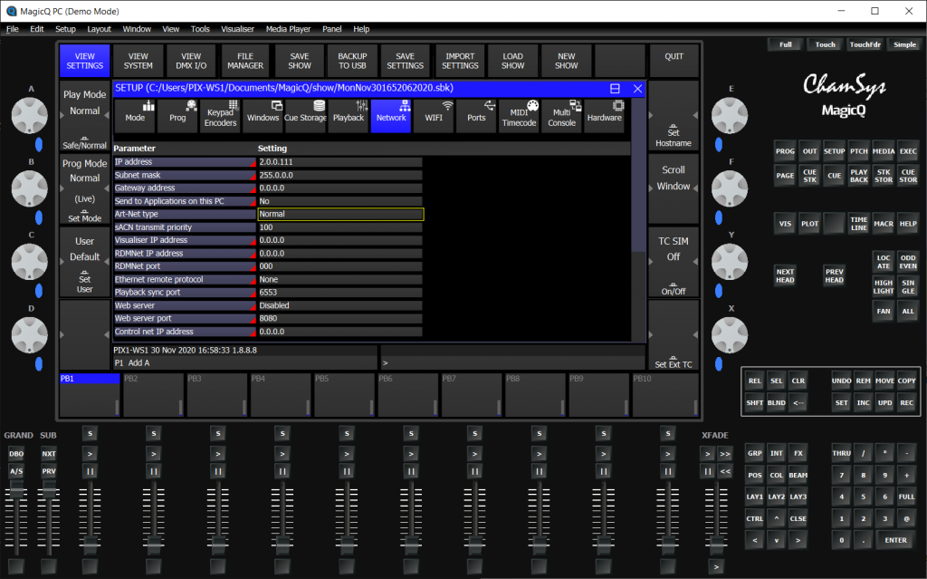 How to grab DMX from MagicQ to Pixout DMX recorder